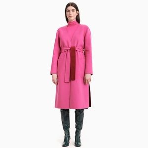 Marimekko Rversible Long Coat Red and Pink